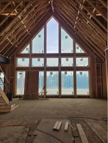 Gable window wall in a new custom home